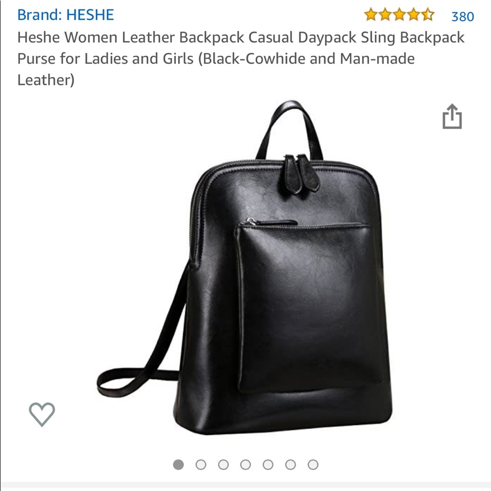 Heshe Women Leather Backpack Purse